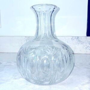 Antique Cut Crystal Water Jug Wine Carafe American Brilliant Cut Glass Excellent